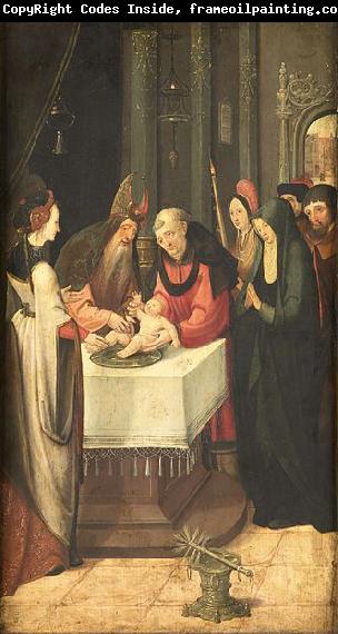 Master of the Vienna Lamentation Left wing of an altarpiece with the Circumcision and the Virgin of an Annunciation